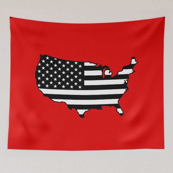 Aperçu de l'œuvre American Country Flag Black and White créée et vendue par TheOriginalGF.