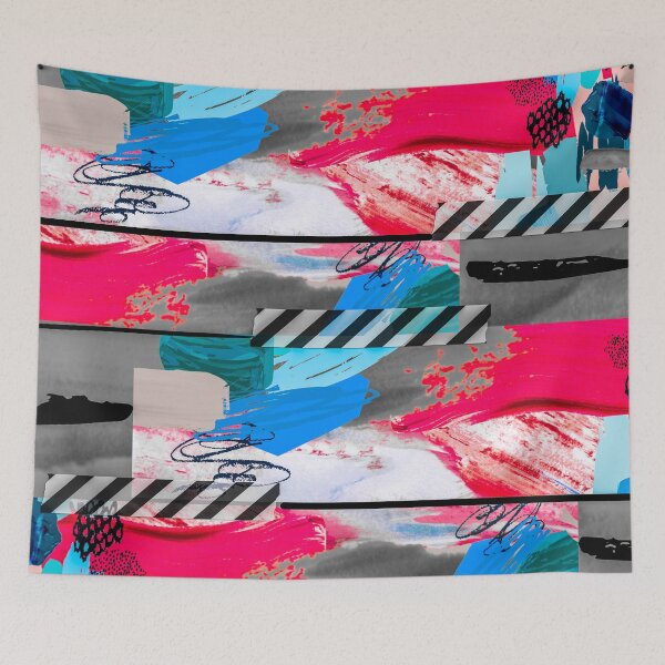 Item preview, Acrylic Stripped Taped Collage Patterned designed and sold by Designs By YL.