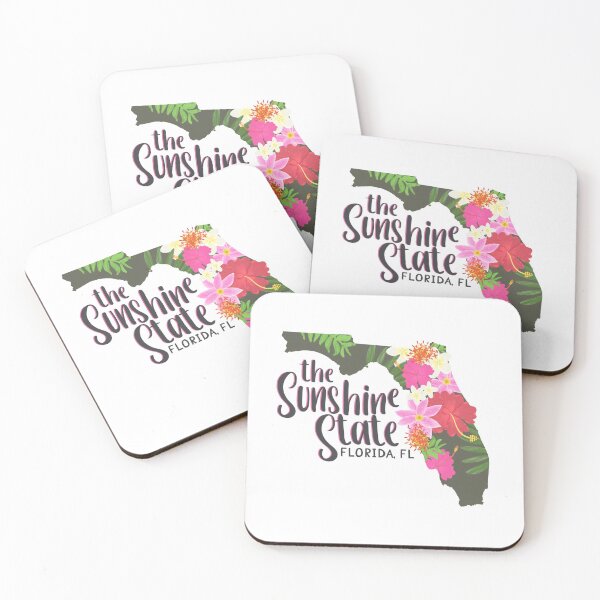 Item preview, Florida Map Sticker | Florida Map Print | Tropical Florida Print designed and sold by hannah-banana98.