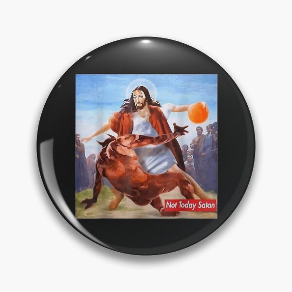 Item preview, Not Today Satan Jesus Crossover Basketball designed and sold by beataqw.