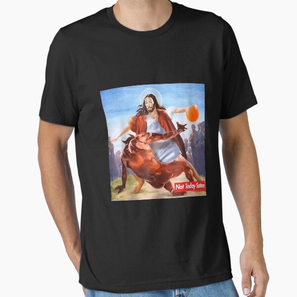 Item preview, Not Today Satan Jesus Crossover Basketball designed and sold by beataqw.