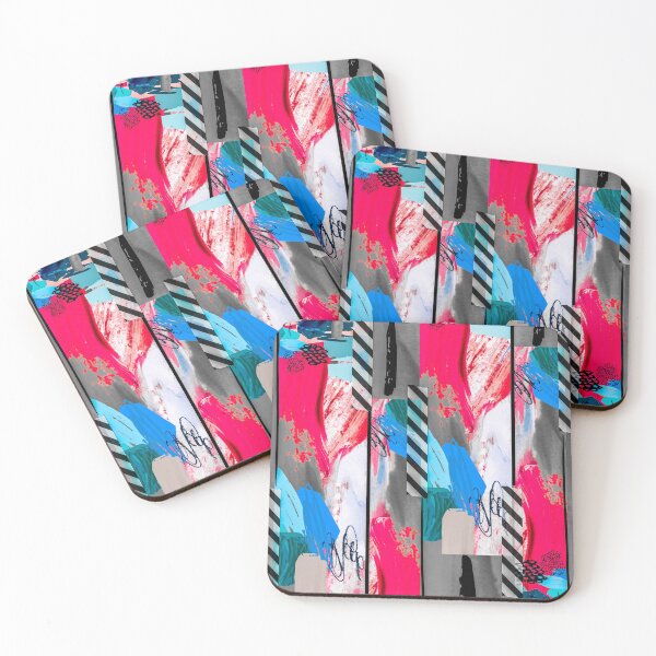 Item preview, Acrylic Stripped Taped Collage Patterned designed and sold by Designs By YL.