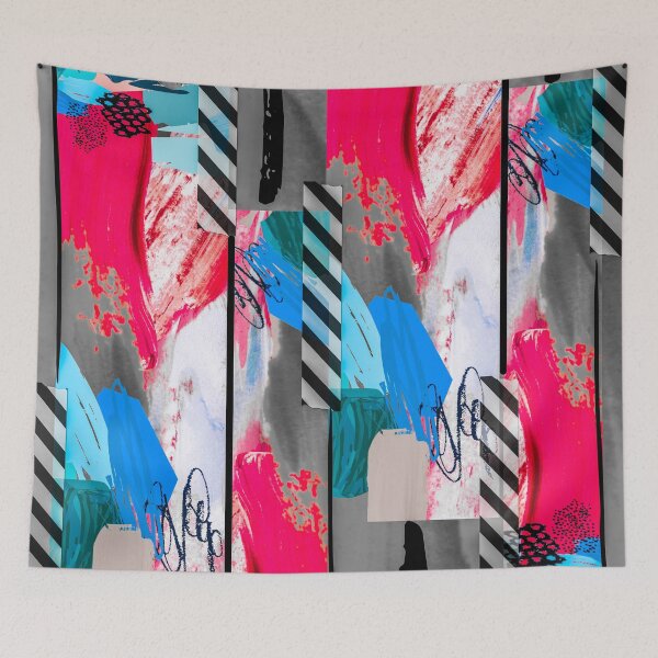 Item preview, Acrylic Stripped Taped Collage Patterned designed and sold by Designs By YL.
