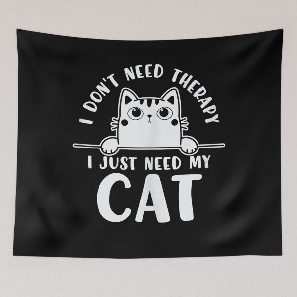Item preview, I Don't Need Therapy I Just Need My Cat Funny Feline Lovers Tank Top designed and sold by FelixRiojas.