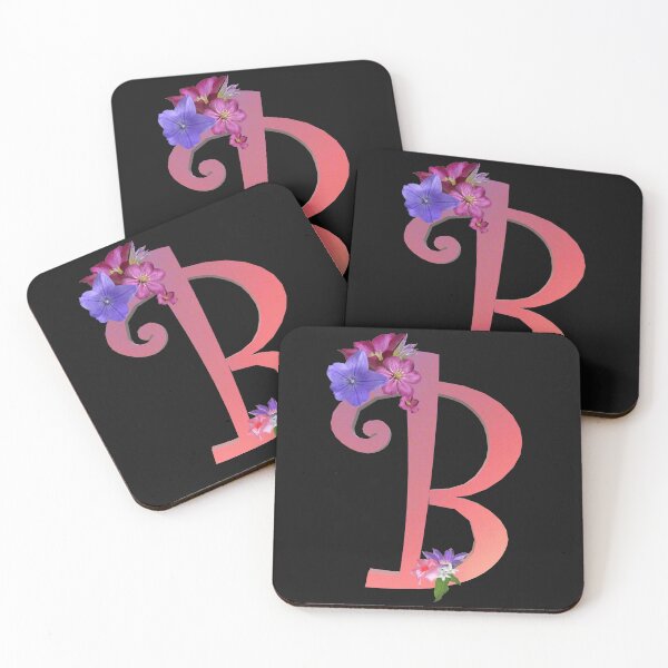 Item preview, Script letter B decorated with flowers designed and sold by AloraDawnEve.