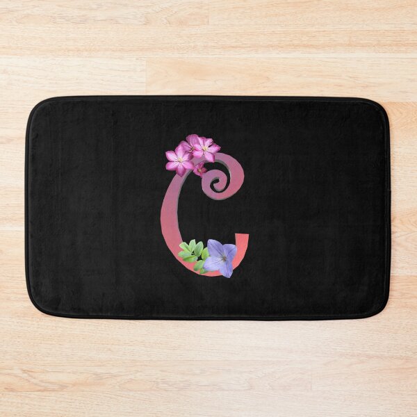 Item preview, Script letter C decorated with flowers designed and sold by AloraDawnEve.