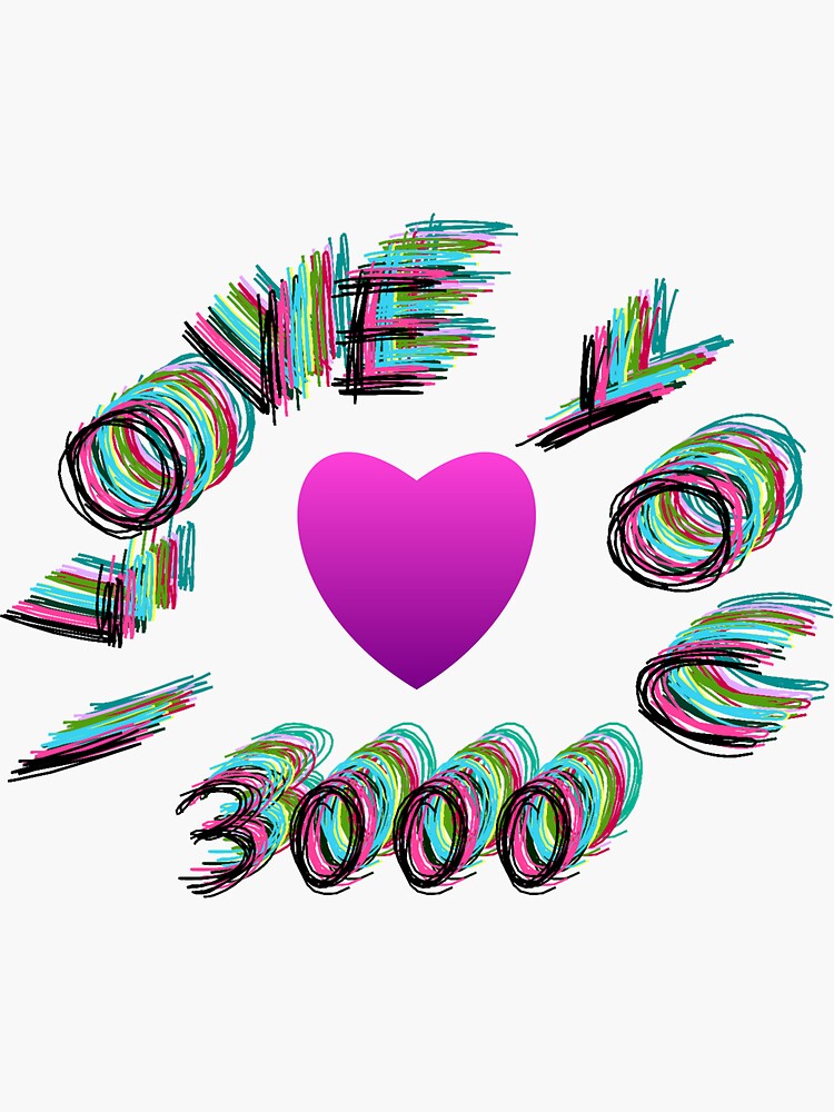 Thumbnail 3 of 3, Sticker, I Love You 3000 - 1 designed and sold by VkScript.