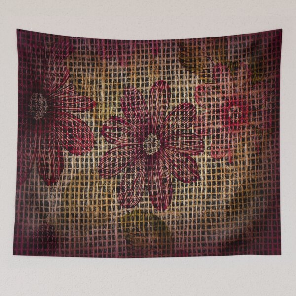 Item preview, Colorful Floral Pattern On Burlap Sack Net designed and sold by LashCreations.