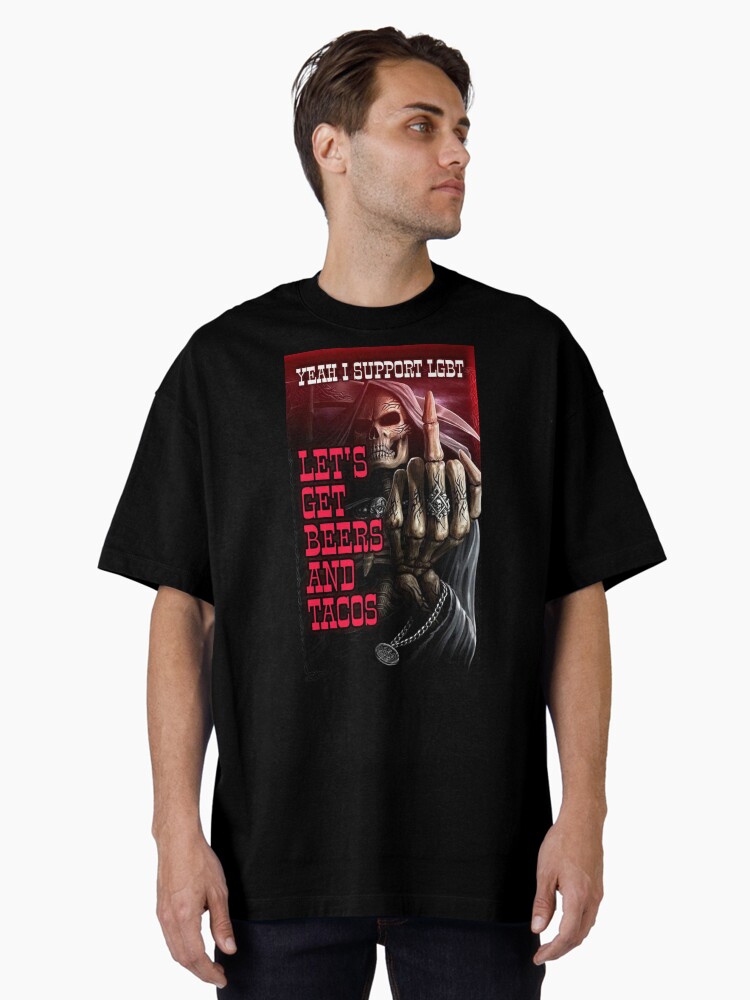 Thumbnail 2 of 7, Oversized T-Shirt, cool skeleton designed and sold by Jimmies.