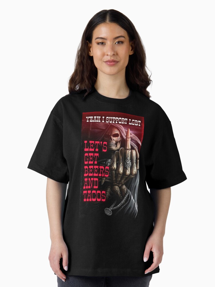 Thumbnail 1 of 7, Oversized T-Shirt, cool skeleton designed and sold by Jimmies.