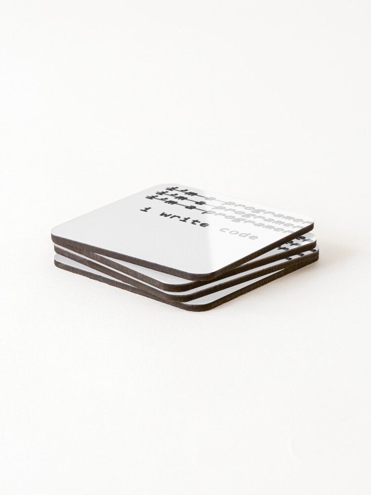 Thumbnail 4 of 5, Coasters (Set of 4), I'm a programer - I write code designed and sold by devtshirts.