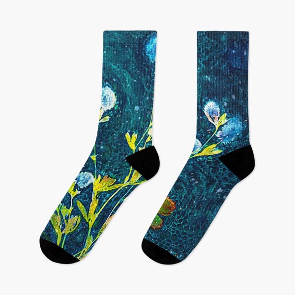 Item preview, Botanical cyanotype wildflowers designed and sold by Red Witch Art.