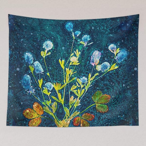 Item preview, Botanical cyanotype wildflowers designed and sold by Red Witch Art.