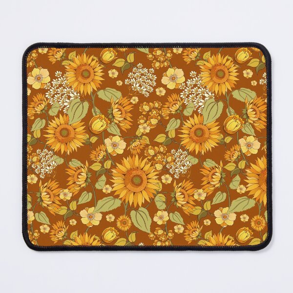 Item preview, 70s vintage retro flowers warm colors, orange, boho,  designed and sold by chrissyink.