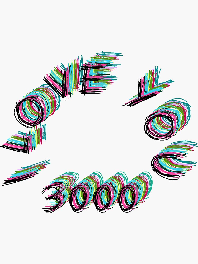 Thumbnail 3 of 3, Sticker, I Love You 3000 - 2 designed and sold by VkScript.