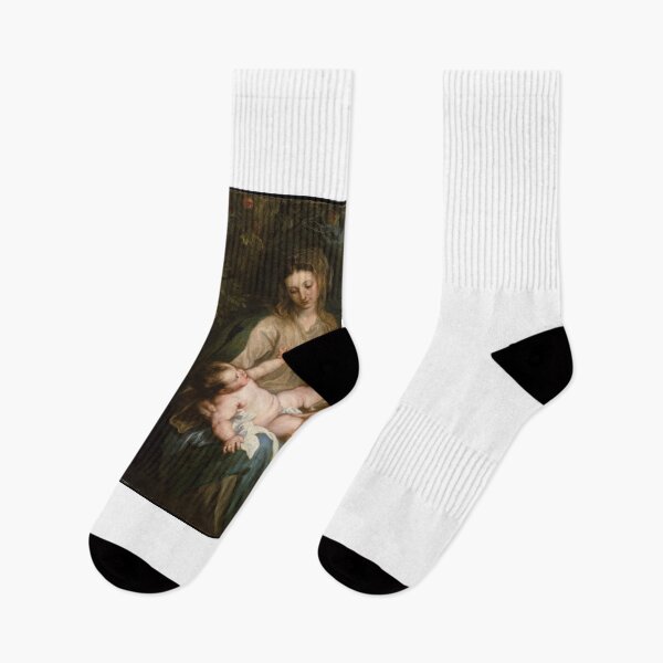 Item preview,  Angel Of God Meeting Mary And Baby Jesus | Christian Artwork For Religious Holy People    designed and sold by LemonDemonzzz.