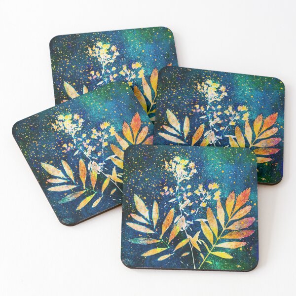 Item preview, Botanical cyanotype floral print designed and sold by Red Witch Art.