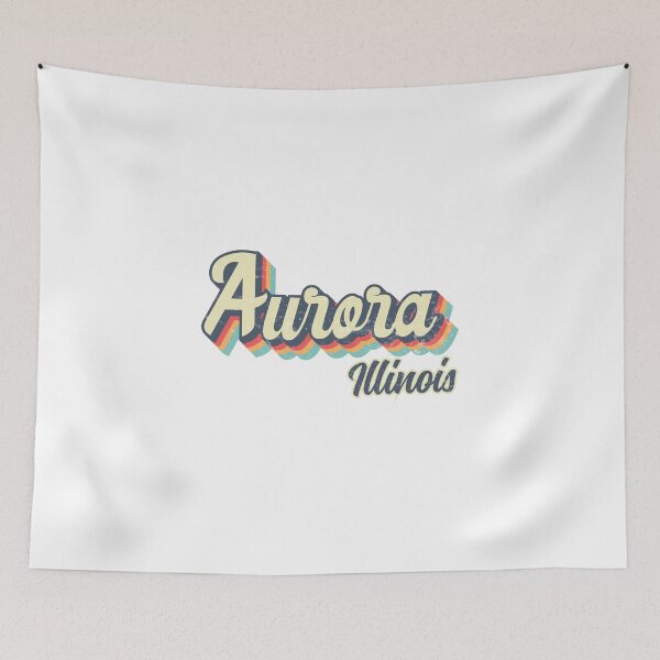 Item preview, Aurora City Illinois Retro Vintage 70s rainbow designed and sold by Teelogic.