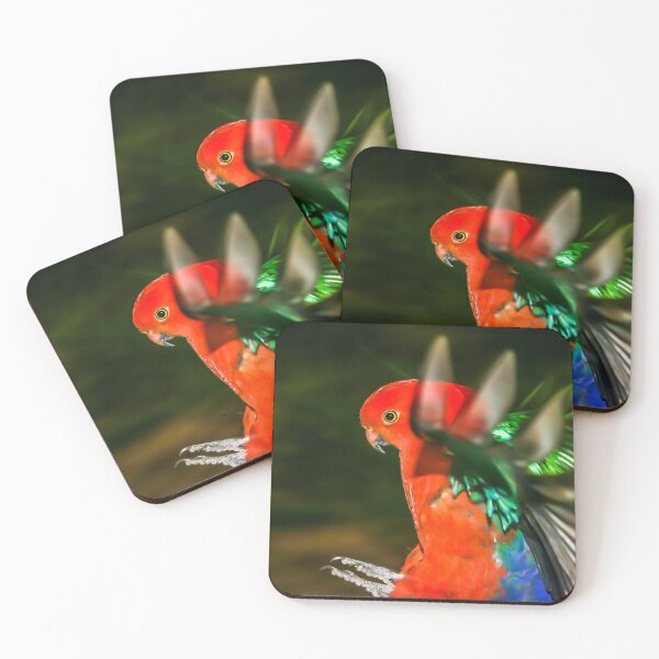 Item preview, Colourful red green and blue native Australian Rosella bird in flight designed and sold by James-Cole.
