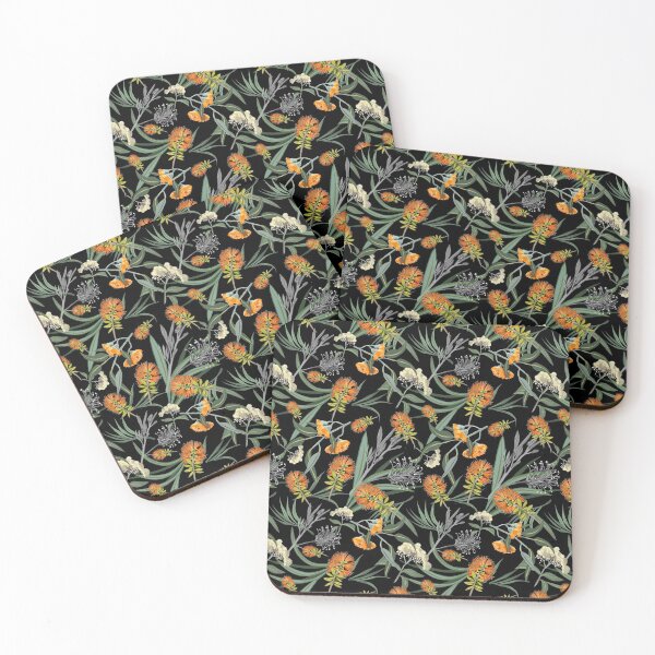 Item preview, Botanical Australian natives flora, orange, pattern, boho, banksia designed and sold by chrissyink.