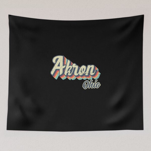 Item preview, Akron city Ohio Retro Vintage 70s rainbow designed and sold by Teelogic.