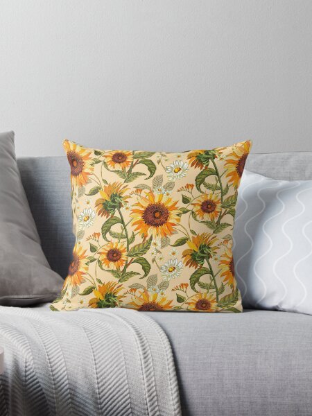 Item preview, Sunflowers 70s vintage golden retro pattern, yellow and orange flowers designed and sold by chrissyink.