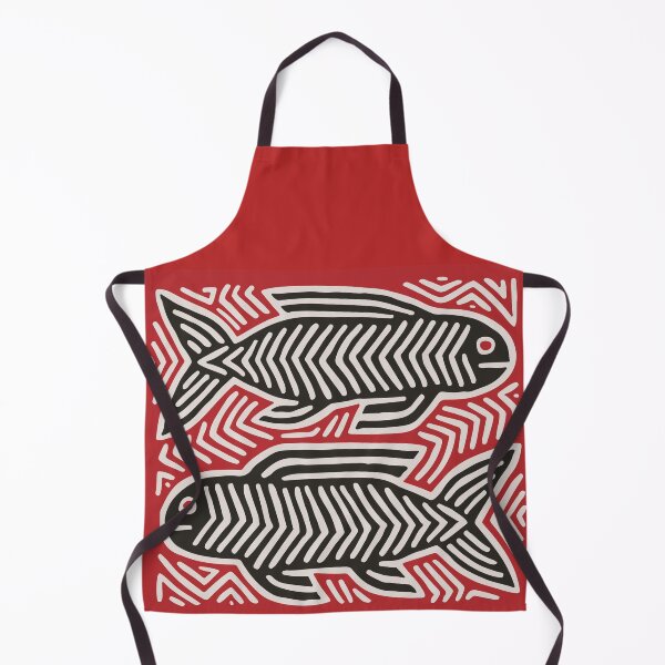 Item preview, mola kuna from panama fish design in red designed and sold by Melquidedec.