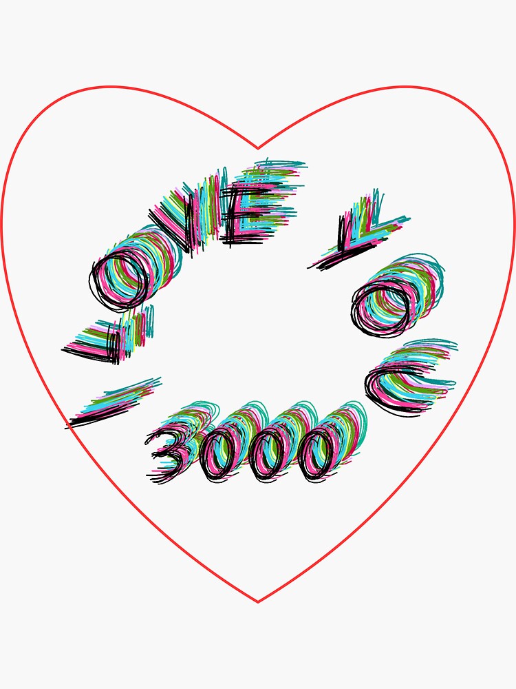 Thumbnail 3 of 3, Sticker, I Love You 3000 - 3 designed and sold by VkScript.