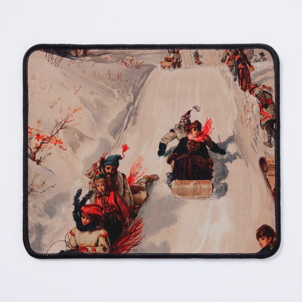 Item preview, Vintage Tobogganing Winter Christmas Snow Skating designed and sold by LashCreations.