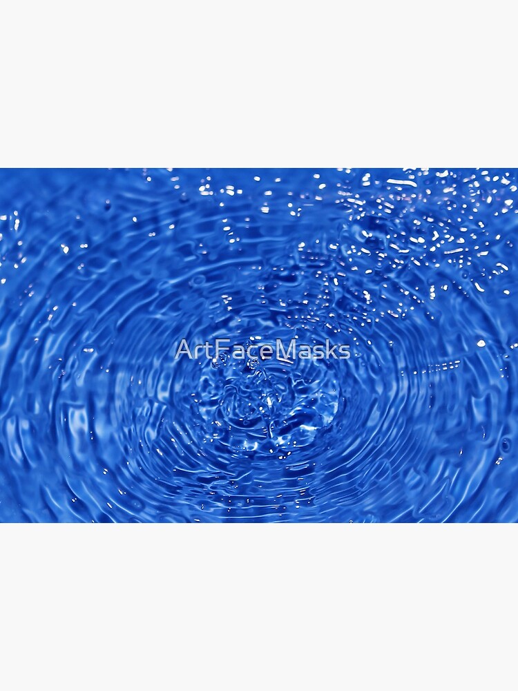 Water Concentric Electric Blue Cobalt Ripples Face Mask by ArtFaceMasks