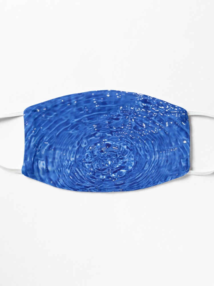 Alternate view of Water Concentric Electric Blue Cobalt Ripples Face Mask Mask