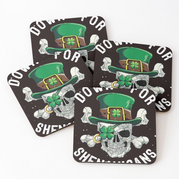 Item preview, Pirate St Patricks Day Skull Leprechaun Down For Shenanigans designed and sold by larsonrefugio.