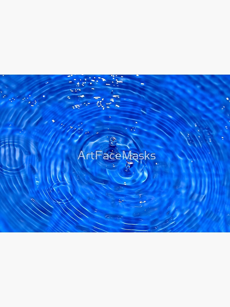 Cobalt Blue Concentric Circles Drip of Water by ArtFaceMasks