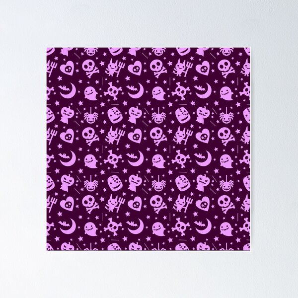Item preview,  Halloween Party Oil Painting cute Purple pattern background designed and sold by funnyhalloween.