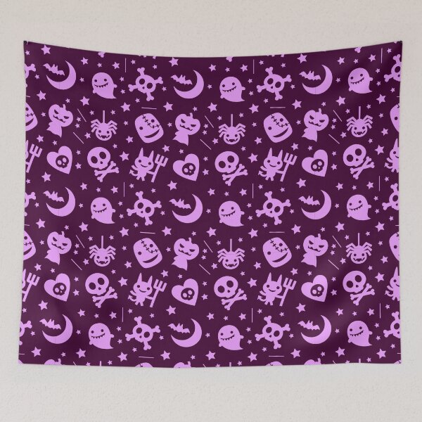 Item preview,  Halloween Party Oil Painting cute Purple pattern background designed and sold by funnyhalloween.