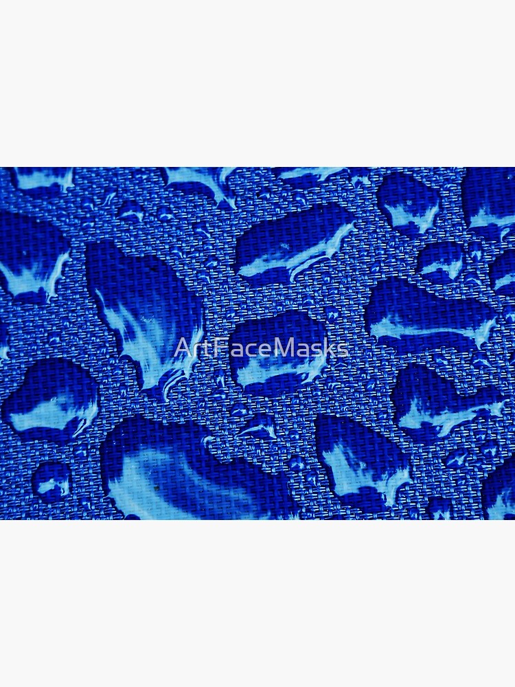Blue Water Droplets on Fabric Facemasks by ArtFaceMasks