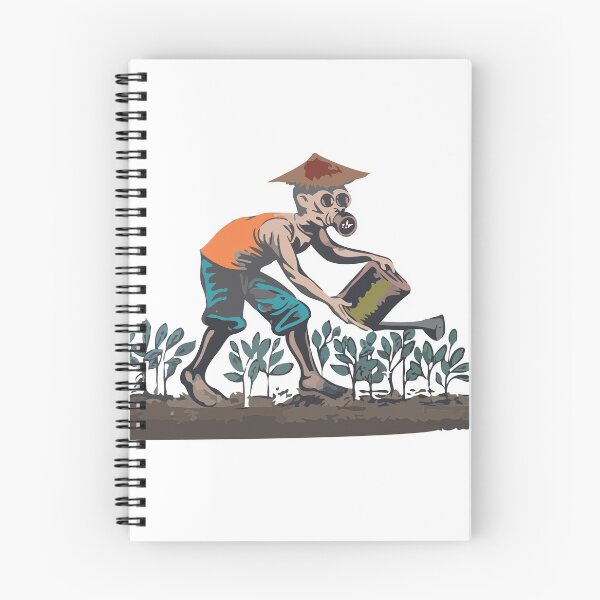 Item preview, farmer watering plants designed and sold by Luhop.