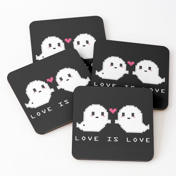 Item preview, Love is Love Kawaii Halloween Ghosts Heart designed and sold by MOP-tees.