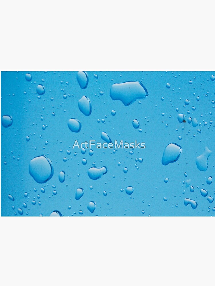 Rain Droplets on Blue Glass by ArtFaceMasks