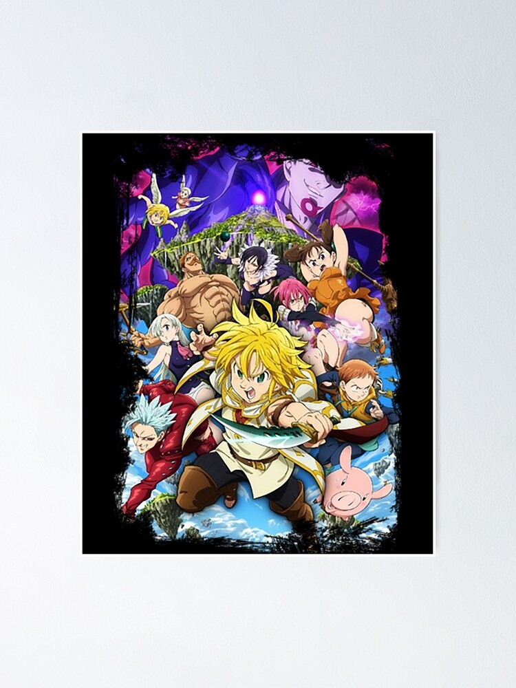 7 Deadly Sins The Seven Deadly Sins Nanatsu No Taizai Anime Grunge Border Poster Design