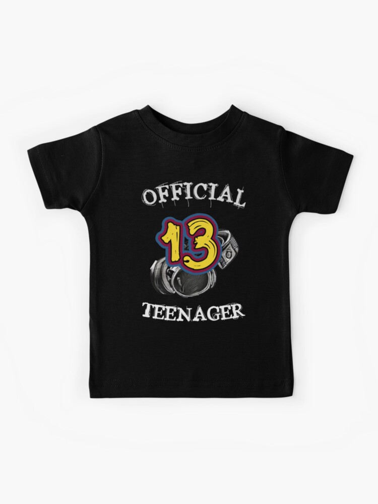 Official Teenager | Comic Funny 13th Birthday Music Lover | Kids T-Shirt