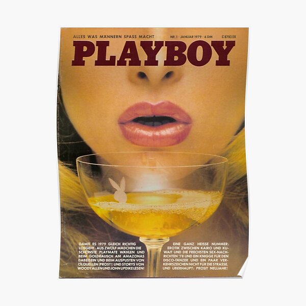 Playboy magazine cover red vintage pretty girl face aesthetic Poster