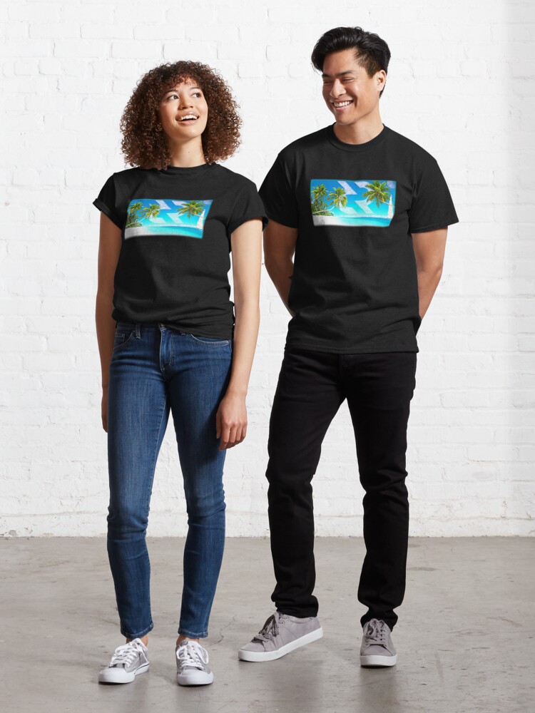Thumbnail 1 of 7, Classic T-Shirt, Decred Moon Mission Beach © (Design timestamped by https://timestamp.decred.org/) designed and sold by OfficialCryptos.