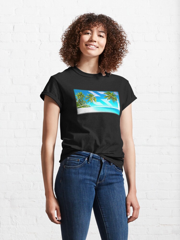 Thumbnail 4 of 7, Classic T-Shirt, Decred Moon Mission Beach © (Design timestamped by https://timestamp.decred.org/) designed and sold by OfficialCryptos.