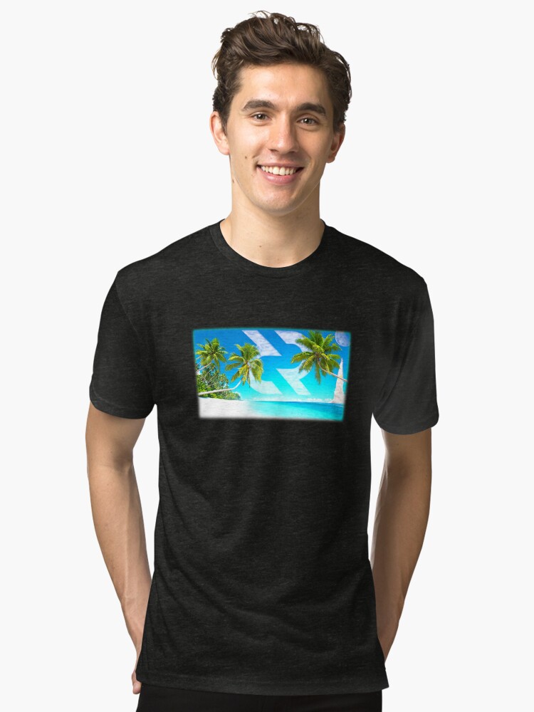 Alternate view of Decred Moon Mission Beach © (Design timestamped by https://timestamp.decred.org/) Tri-blend T-Shirt