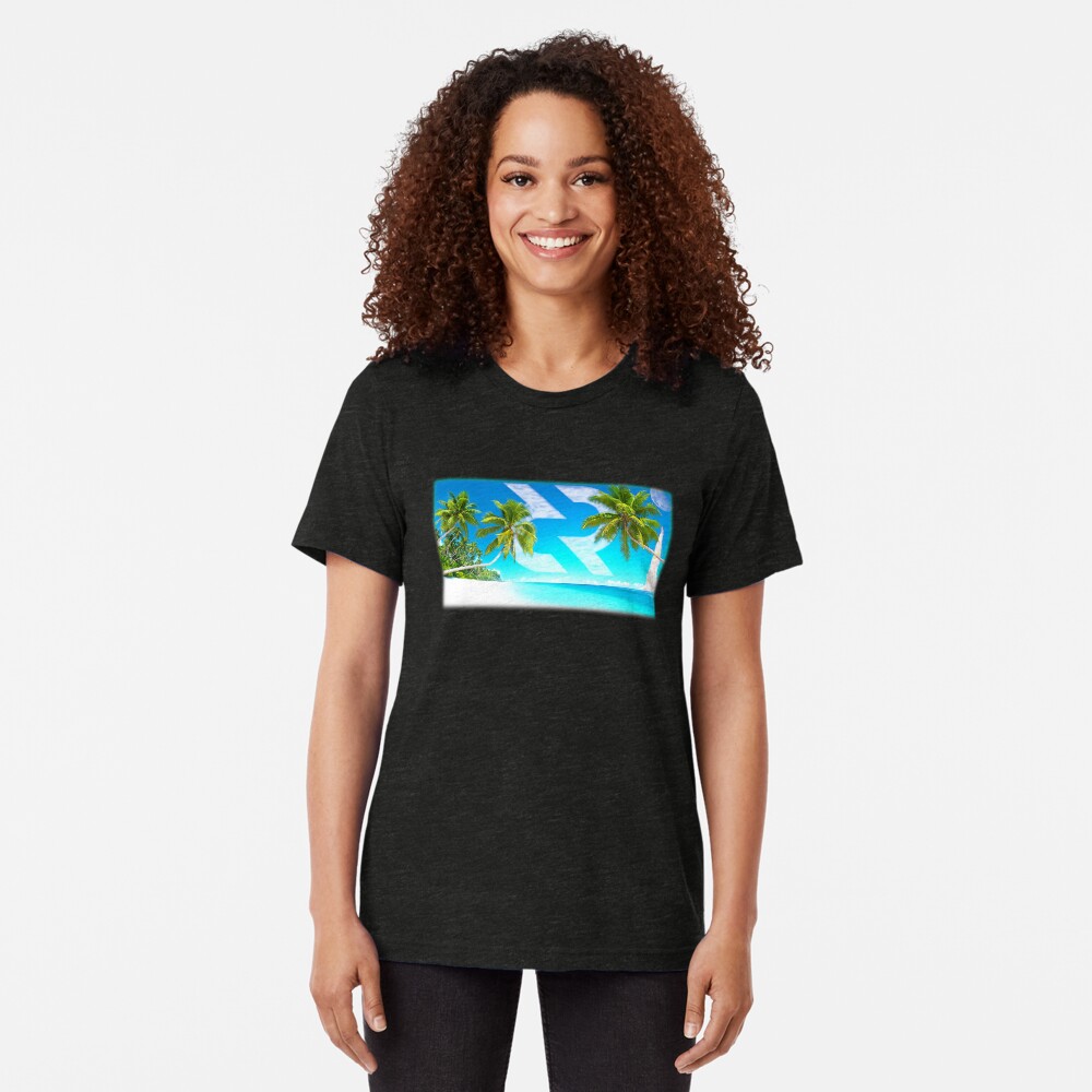 Decred Moon Mission Beach © (Design timestamped by https://timestamp.decred.org/) Tri-blend T-Shirt