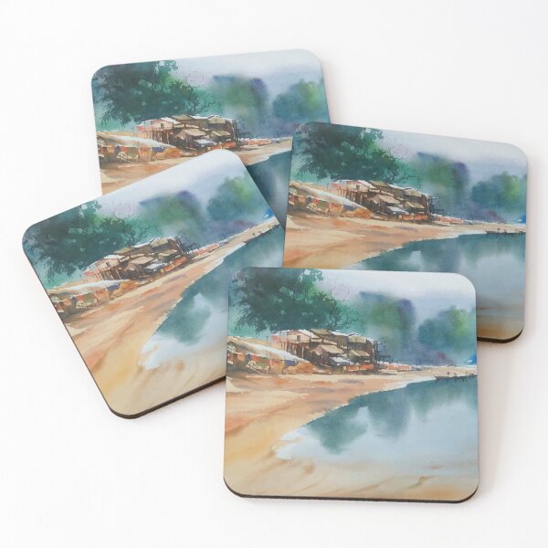 Item preview, Watercolor Riverbank Painting designed and sold by Curio Meridian.
