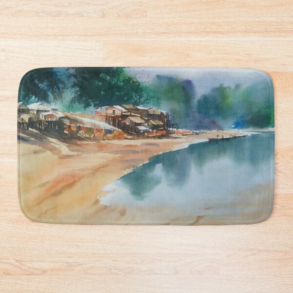 Item preview, Watercolor Riverbank Painting designed and sold by Vector Scout Lab.