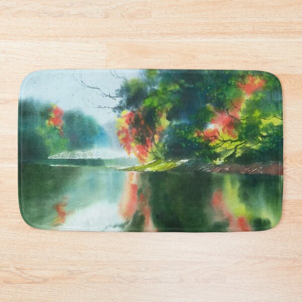Item preview, Watercolor River Landscape Painting designed and sold by Vector Scout Lab.