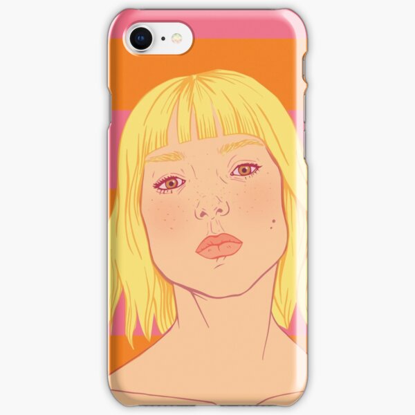 Fashion; Blonde Girl & Stripes iPhone Snap Case